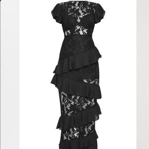 Pretty Little Things Black lace maxi dress